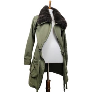 Vertigo Paris Faux Fur Collar Sweatshirt Jacket